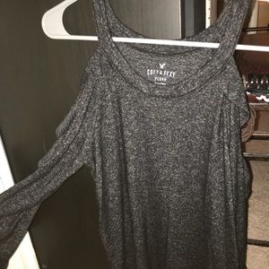 AE Grey, off the shoulder, long sleeve